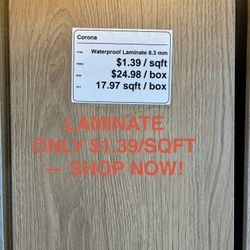 Great prices!!! Waterproof Laminate Flooring 8.3mm Corona