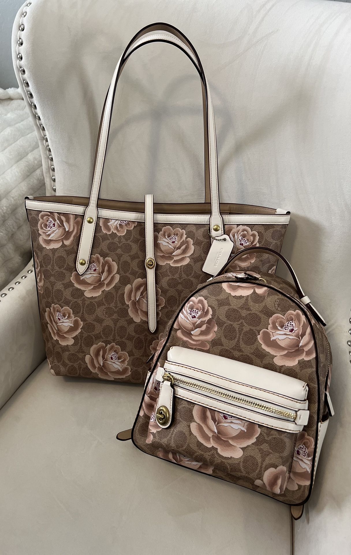 NEW- Coach Bag & Matching Backpack with Silk Bag. Great Gift Ideas. 
