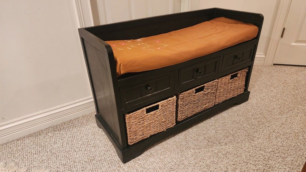 Hall Bench With Drawers And Baskets