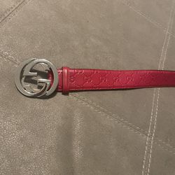 red vintage gucci belt 