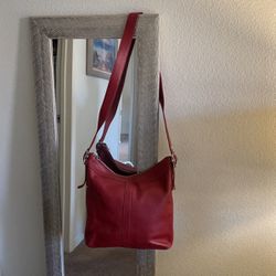  Coach Red Messenger Leather Bag