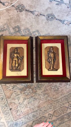Vintage Tryon Manor Soldier Framed Plaques X2