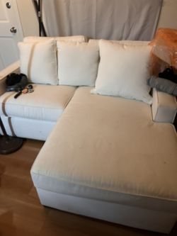 Sectional White Leather Couch Sofa (3 Piece Set)