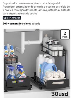 Organizador extraíble debajo del fregadero 2 niveles