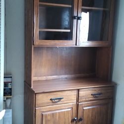 1960s A. Brandt RANCH OAK WESTERN 2 Piece China Cabinet