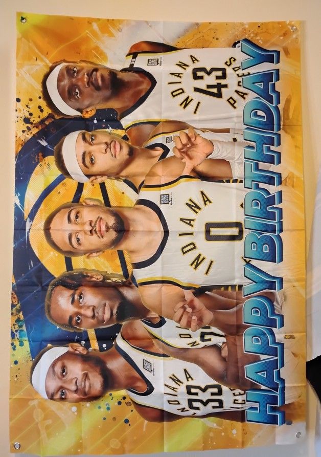 Pacers Happy Birthday Banner 3.5 x 5 Banner