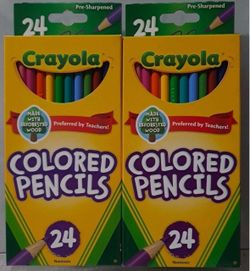 2 Pack of Crayola Pre-Sharpened Colored Pencil 24pc each