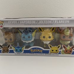 P Funko POP! Pokemon Eeveelutions Eevee Vaporeon Jolteon Flareon 4 Pack