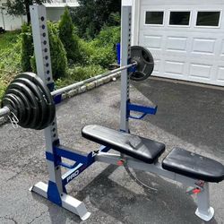 Olympic Weight Barbell Bench Press Complete Set 300lbs
