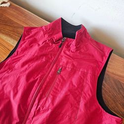 Red Zip-Up Vest with Chest Pocket sizeL
