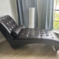 Faux Leather Chaise