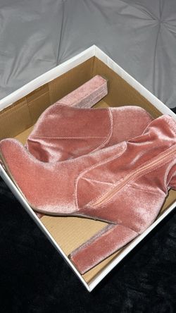 Pink Velvet Boots