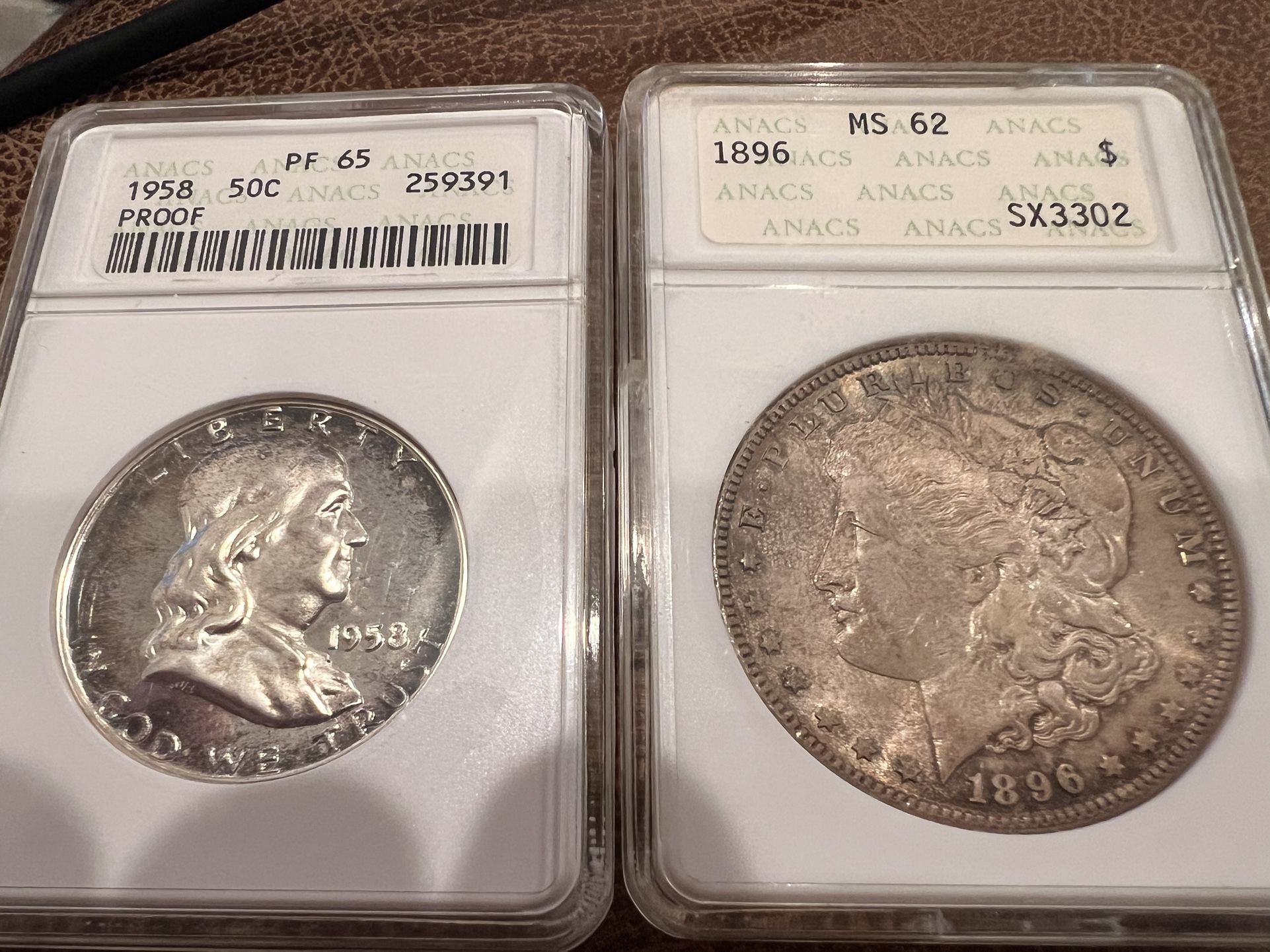 1958 Franklin Half Dollar And 1896 Morgan Silver Dollar