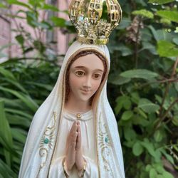 Amazingly Beautiful Statue Of Our Lady Of Fatima 24" Tall