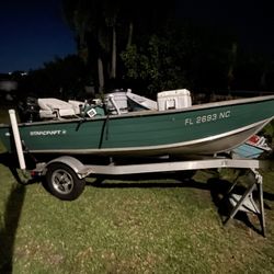 14’ Aluminum Jon Boat V Haul Skiff Snook 25hp