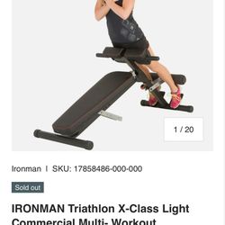 IRONMAN Triathlon X-Class Light Commercial Multi- Workout Abdominal/ Hyper Back Extension Bench