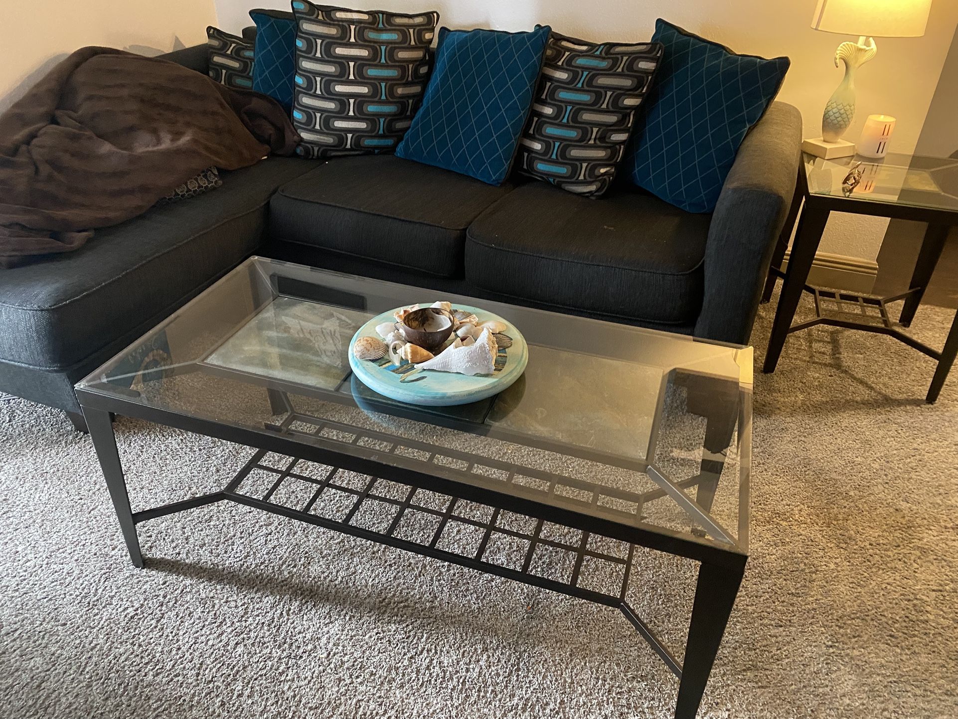 Glass Coffee Table And End table