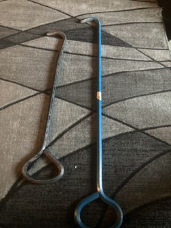 Manhole Cover Hook Blue35in Black25 Tool replacement Hook End W/ Handle Scuffed