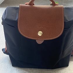 A Classic Black Longchamp Backpack For Versatile Wear. 