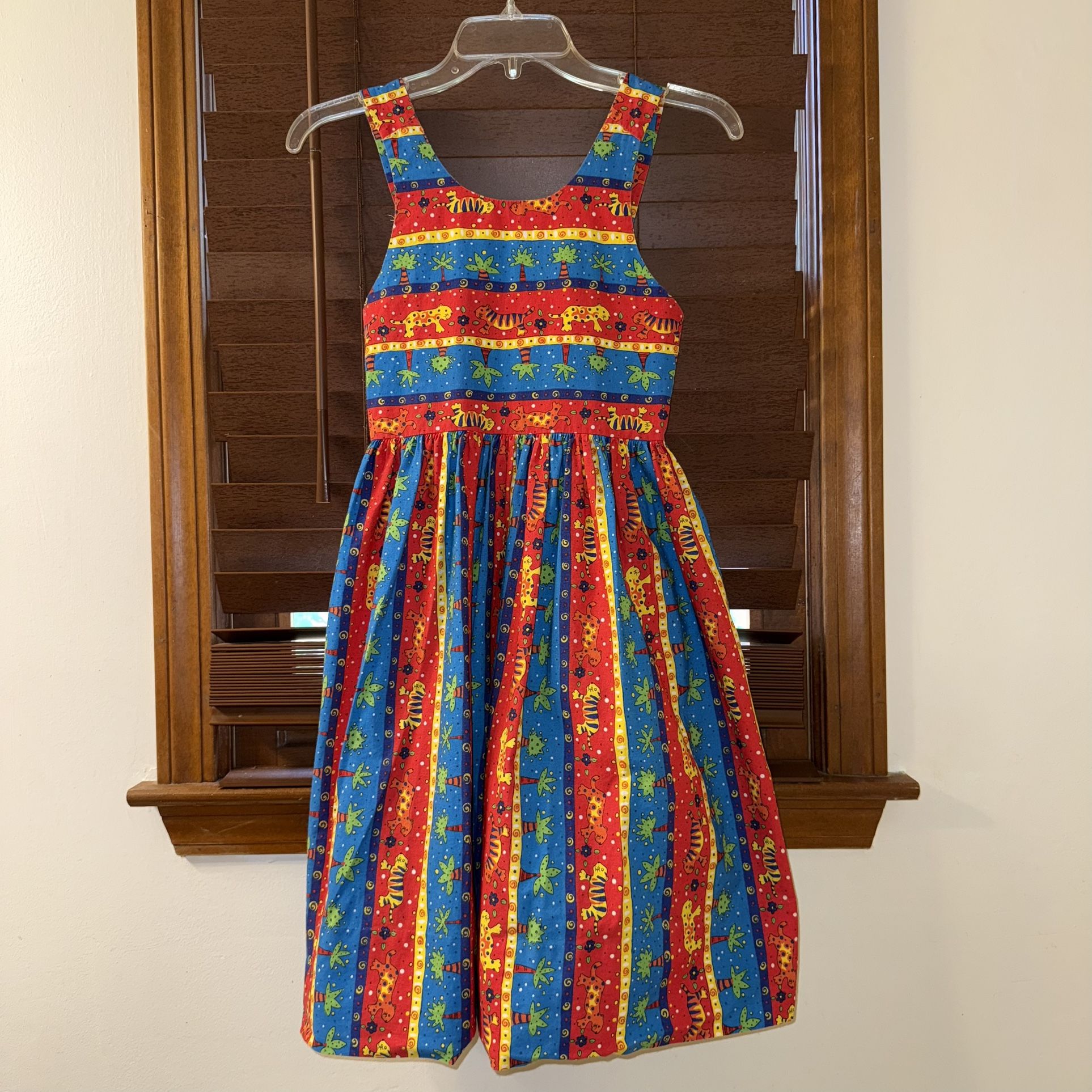VINTAGE Kelly’s Kids Made In USA Scoop Neck Animal Dress w/ Adjustable Straps 7