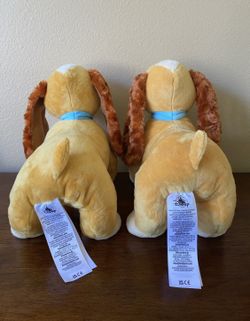 🐶 New w/o Tags Disney Lady Plush Stuffed Animals Lady & The Tramp Dogs