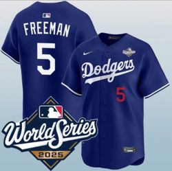 LA Dodgers Freeman #5 Jerseys with 2025 World Series Championship patch