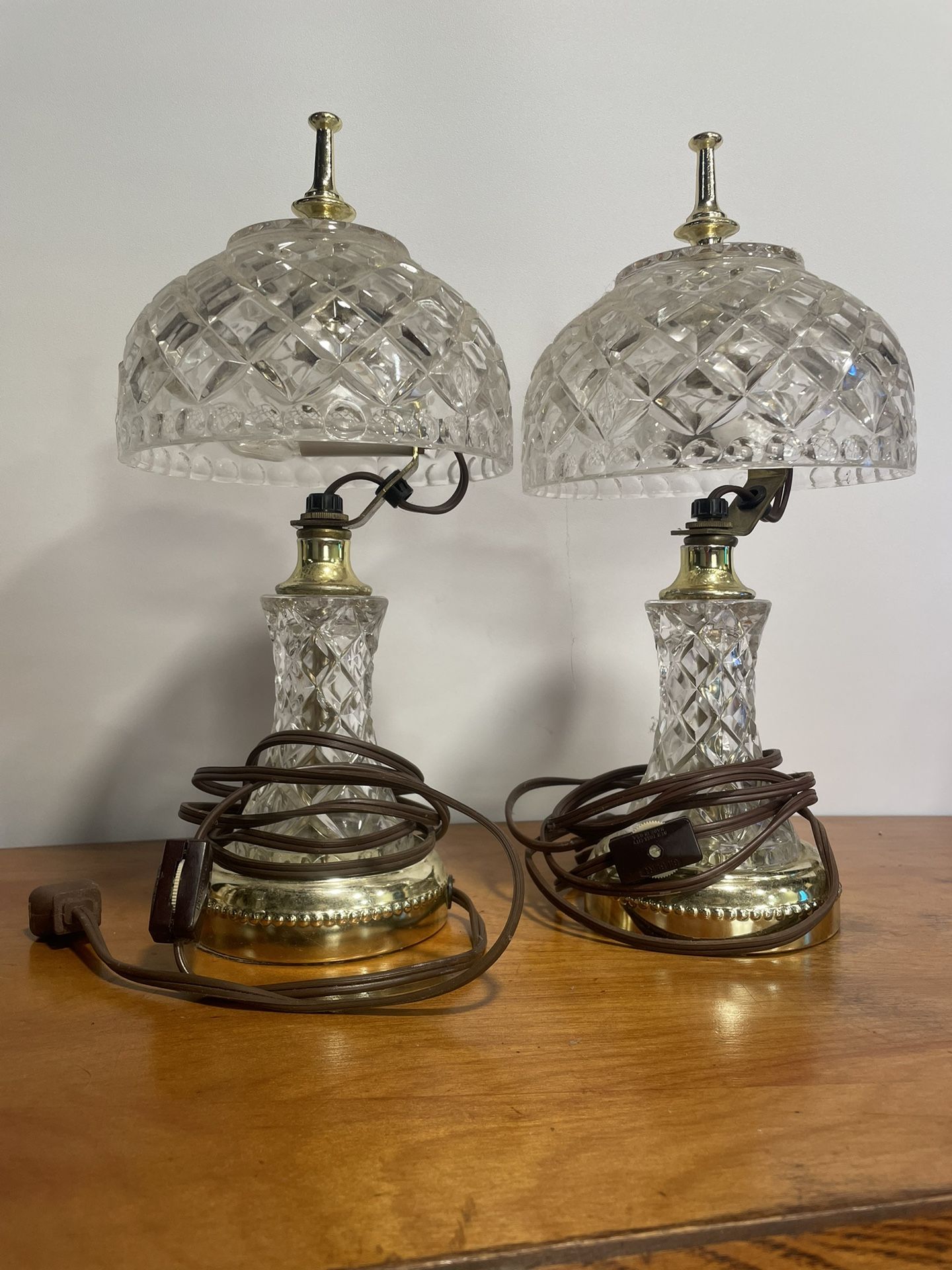 Antique Crystal Lamp Set