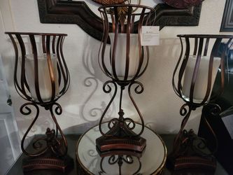 HOME INTERIOR SET DE 3 CANDELEROS. LAS VELAS NO ESTAN INCLUIDAS