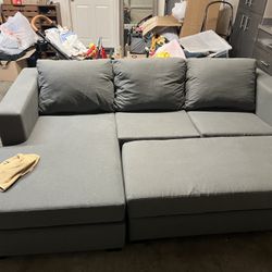 Reversible Chaise Sectional Sofa with Ottoman Storage