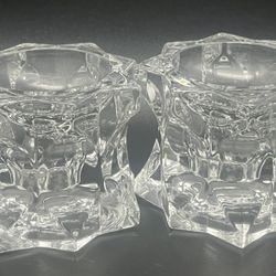 Mikasa Sparkling Star Crystal Candle Holders Votive/Tea Light