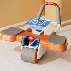 Abs Workout Wheel, Ab Roller Wheel with Timer and Phone Holder, Automatic Rebound Ab Abdominal Exercise Roller Wheel, Core Exercise Equipment for Home