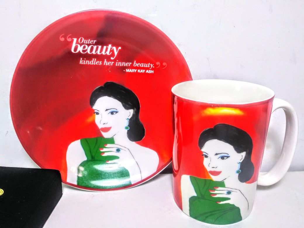 Mary Kay Beauty Mug Saucer Set