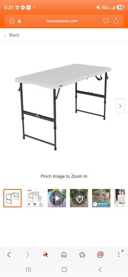 Lifetime Adjustable Height Folding Table 4 foot