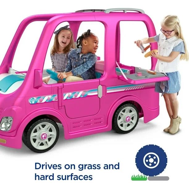 Big Barbie Dream Camper used (for 3-6 years)Battery-Powered Ride-On work great used