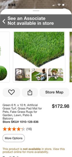 New Artificial Grass Turf Mat 6ft x 10ft