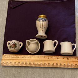 Vintage Miniature Pitcher, Sugar , Salt Items