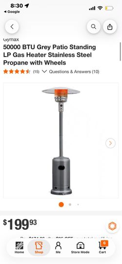 Gymax 50000 BTU Propane Patio Heater with Wheels