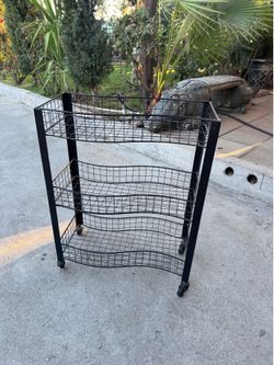 3-tier rolling metal  cart