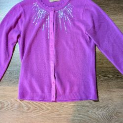 Purple Sequin Cardigan Small