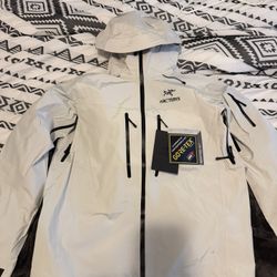 white arcteryx jacket
