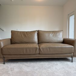 Tessa Light Brown Leather Sofa From City Furniture 