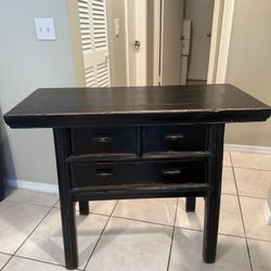 Distressed Solid  Wood Amish Table With Drawers $100