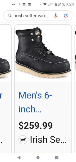 Irish setter wingshooter XD work boots size 10