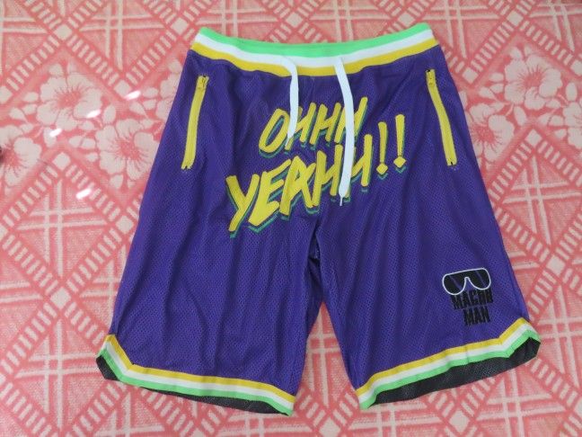 Men's purple Macho Man Randy Savage Ohhh Yeahh!! Shorts 2XL (35x11)