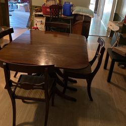 Antique Dining Chairs & Table