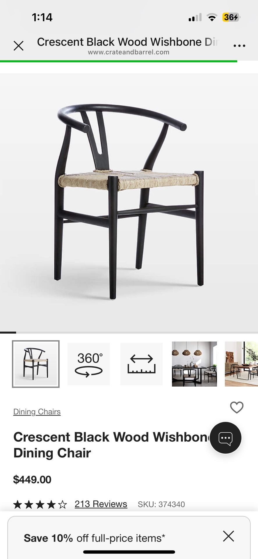 Moving sell- Wishbone chair