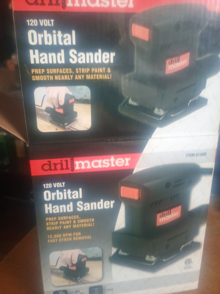 New In Box Dril Master 120 Volt Orbital Hand Sander 