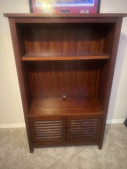 Wood Bookcase with Cabinet Storage