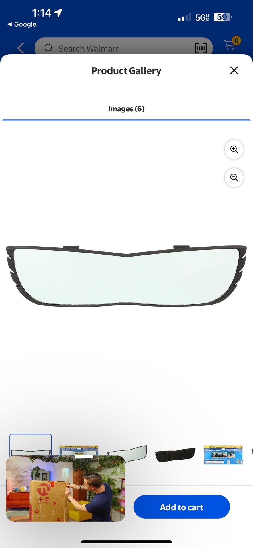 Angel View Wide Angle Rearview Mirror, Fits Most Cars