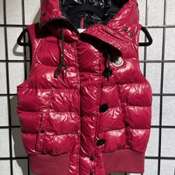 Moncler Puffer Down Vest Cranberry/ burgundy Size 2 / US M